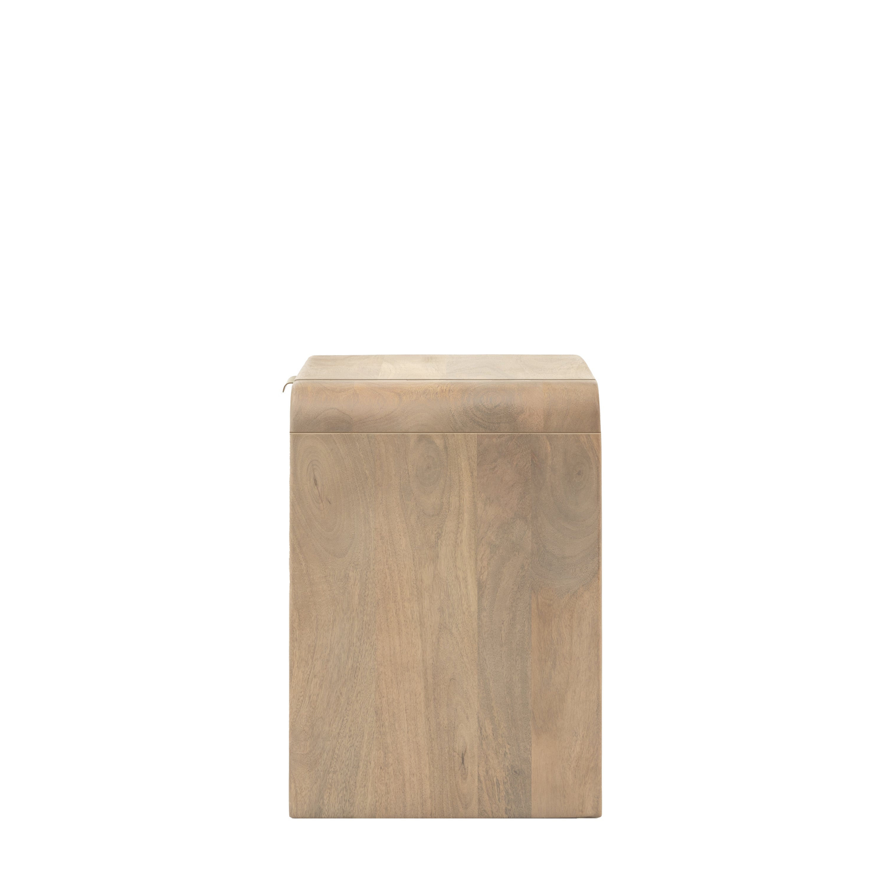 Antrury Natural Mango Wood Curved Bedside Table Wide
